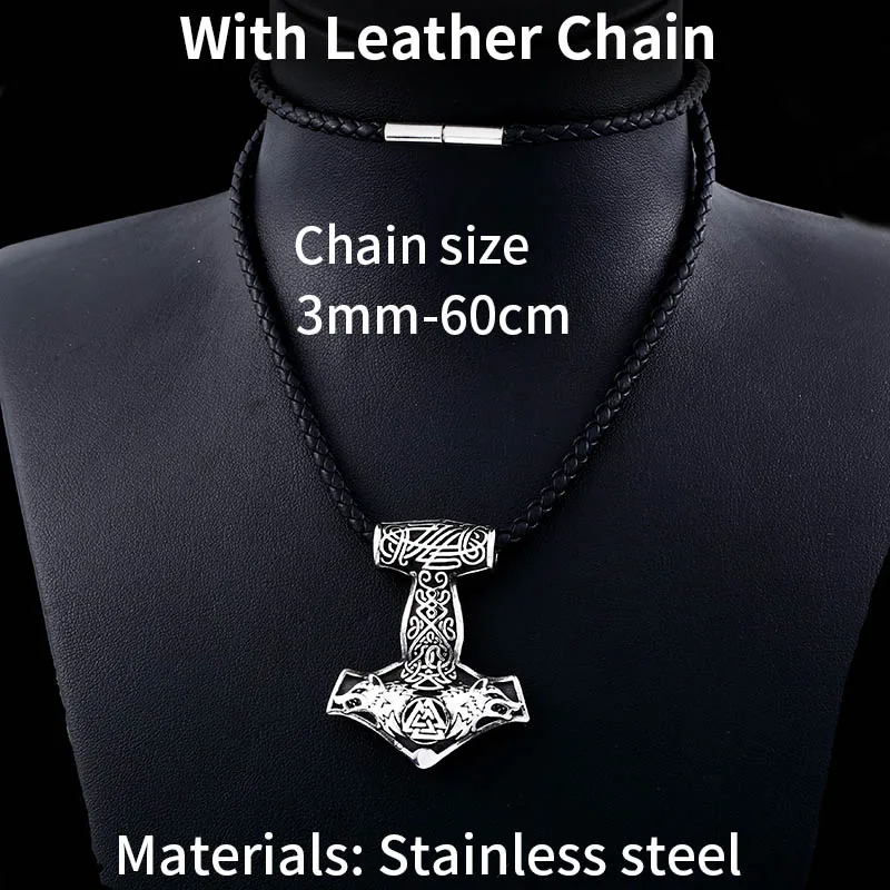with leather chain Стальной солдат Модный популярный кулон викинга кулон из нержавеющей стали ювелирные изделия для женщин уникальный подарок - Окраска металла: with leather chain