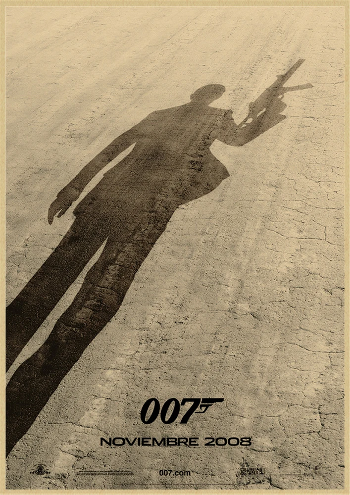 007 Джеймс Бонд агенте Коннери Майкл Крейг классический экшн-фильм крафт-бумага Бар плакат ретро плакат декоративной живописи - Цвет: Светло-серый