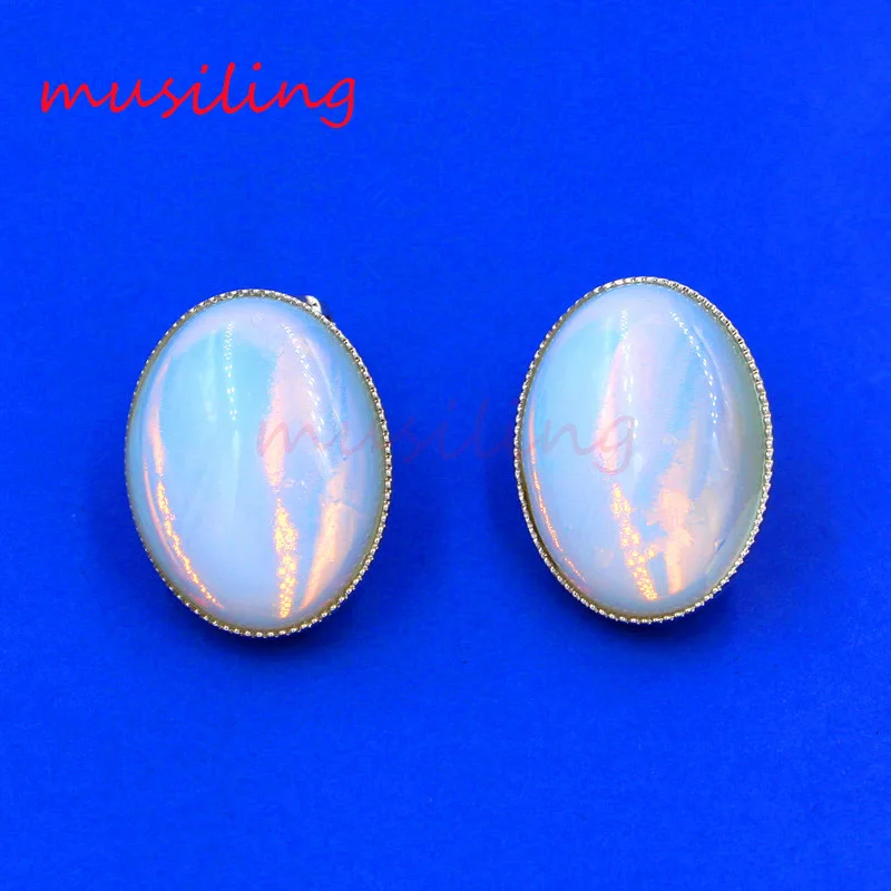 Овальные серьги-клипсы musiling кристалл кварц тигерит и т. Д. аксессуары для ушей из
