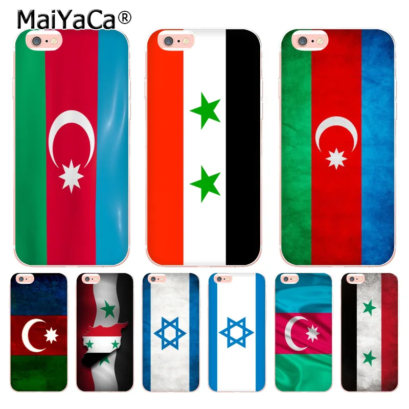 MaiYaCa Азербайджан Сирия флаг Израиля Мягкий ТПУ чехол для телефона iPhone 8 7 6 6S Plus X 5S