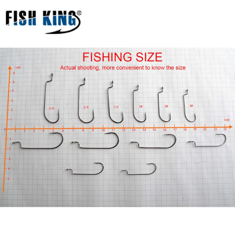 FISH KING 10 шт. рыболовный крючок из высокоуглеродистой стали приманка с офсетным