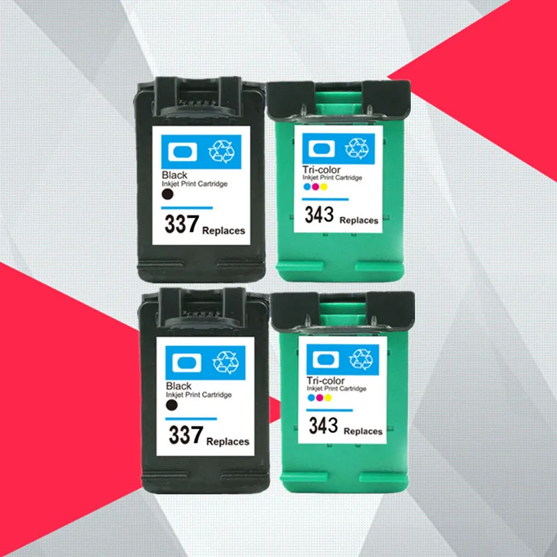 2BK 2COLOR Совместимый для hp 343 337 чернильный картридж для hp 337 343 для hp Photosmart 2575 8050 C4180 D5160 Deskjet 6940 D4160 - Цвет: 2BK 2COLOR