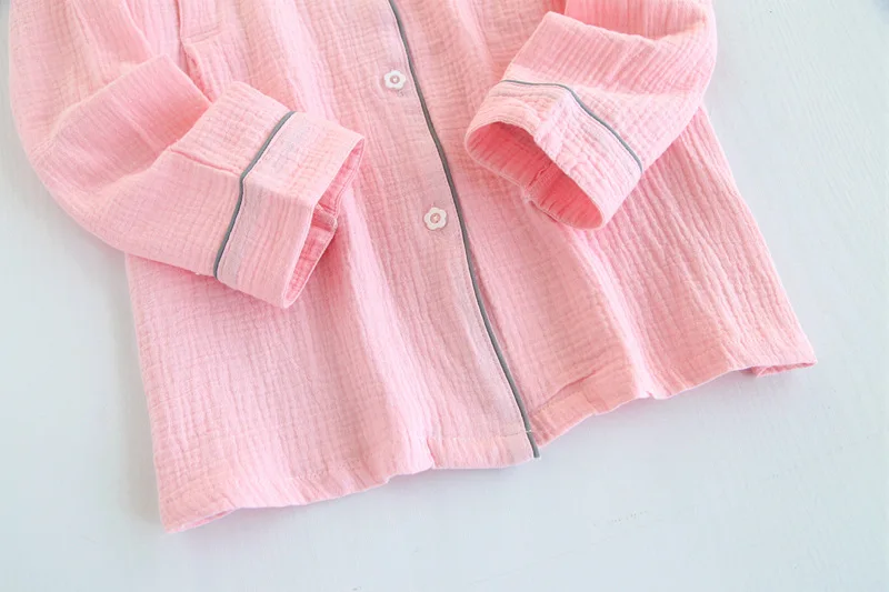Хлопок креп с длинным рукавом грудного Вскармливания Пижамы сплошной Pijama Mujer Лето размера плюс пижамы Домашняя одежда для сна домашний комплект