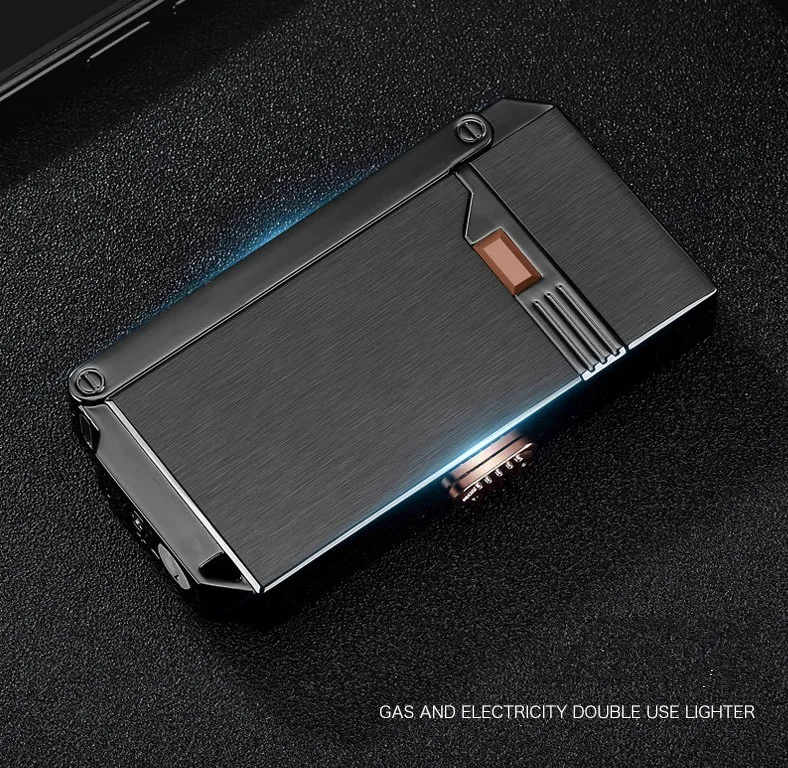 Дизайн 2 в 1 газовая зажигалка Usb дуговая плазменная зажигалка электрическая перезаряжаемая Зажигалка многофункциональные Креативные мужские подарки