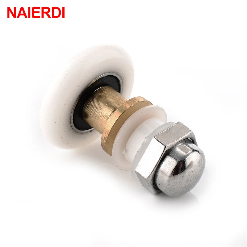 5 шт. NAIERDI нержавеющая сталь латунь душевое колесо двери ролики бегуны резиновые