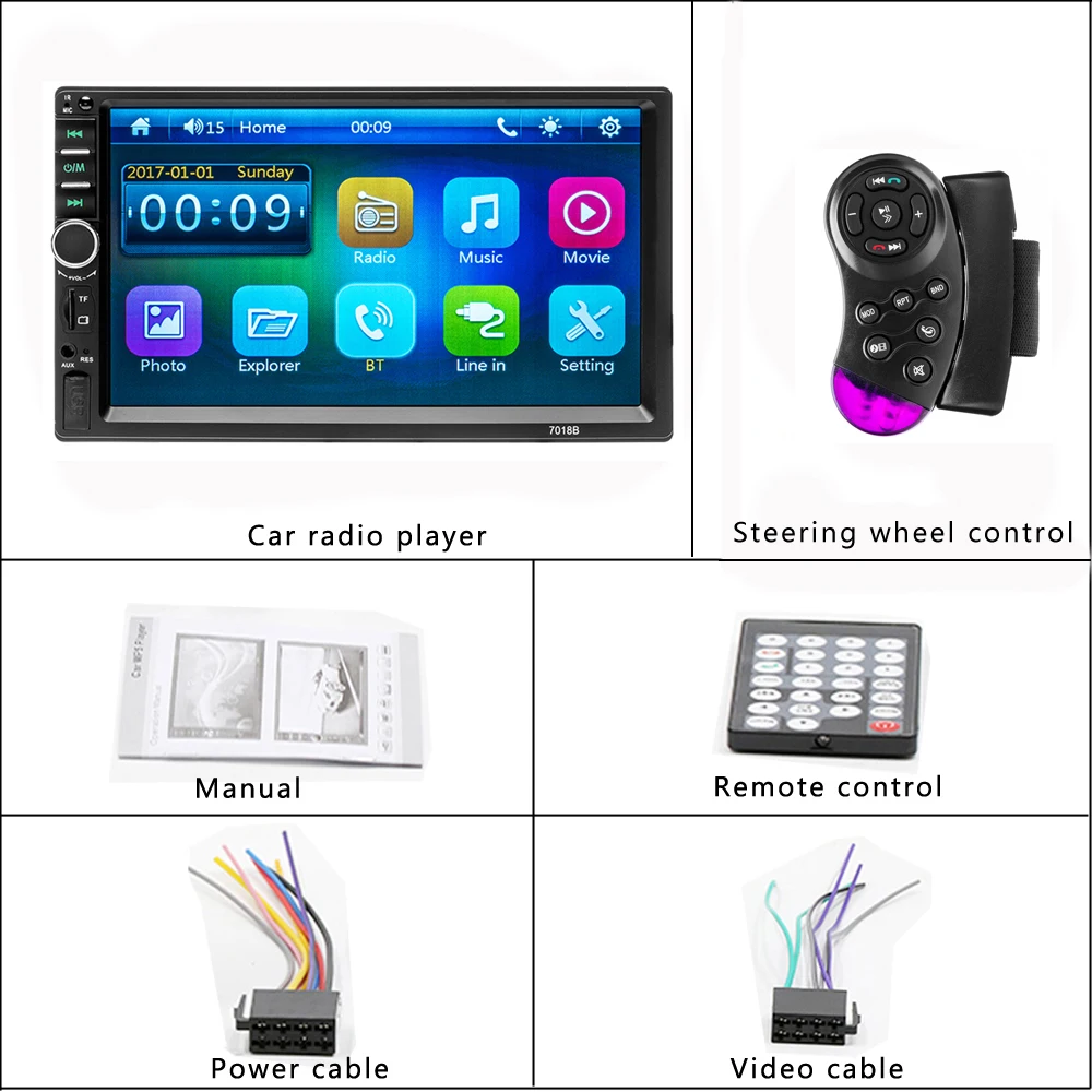 AMPrime 2din автомобильный Радио Универсальный 7 &quotмультимедиа плеер 2 DIN Mirrorlink Bluetooth FM