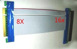 PCI Express e 8X к 16X расширитель платы ленточный кабель 50 шт./лот Бесплатная доставка