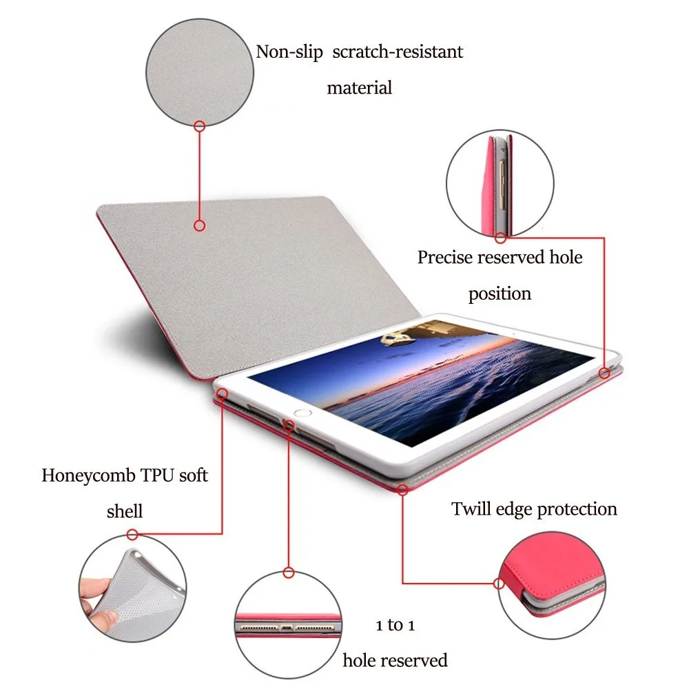 Смарт чехол Coolaxy Scrub из искусственной кожи для IPad Air 2 1 Wakeup/Sleep 2018 9 7 6 го 5