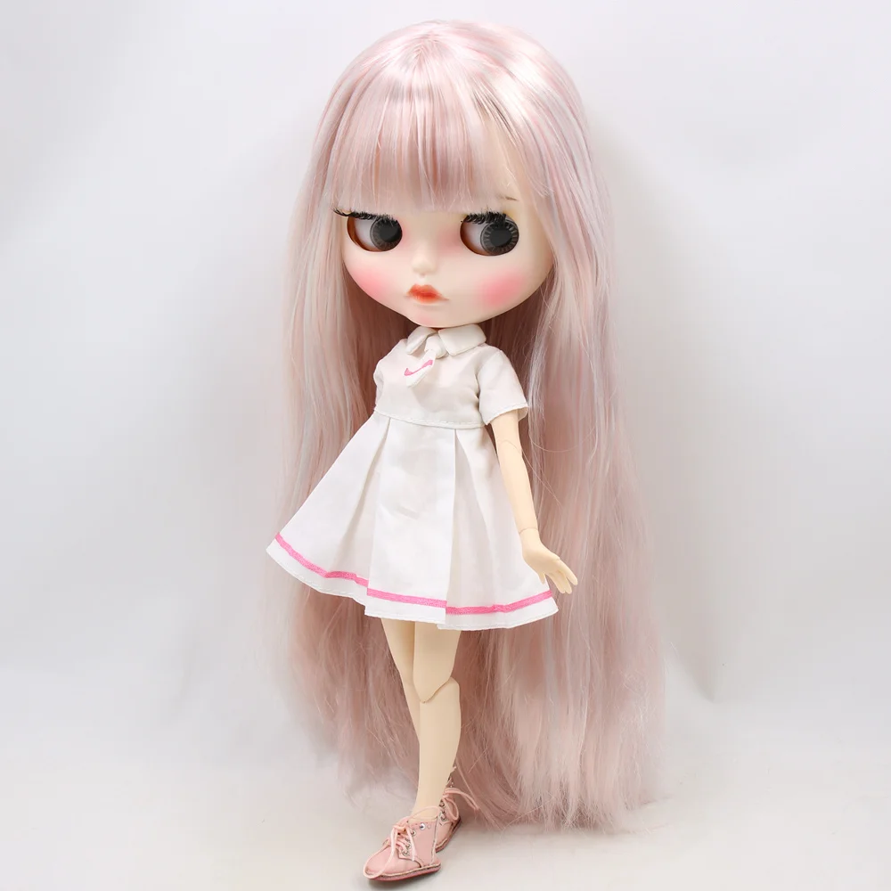 ICY Nude Blyth кукла для No. BL6909/1010 Серебряный микс розовый волос резные губы матовое лицо с бровями шарнирное тело 1/6bjd