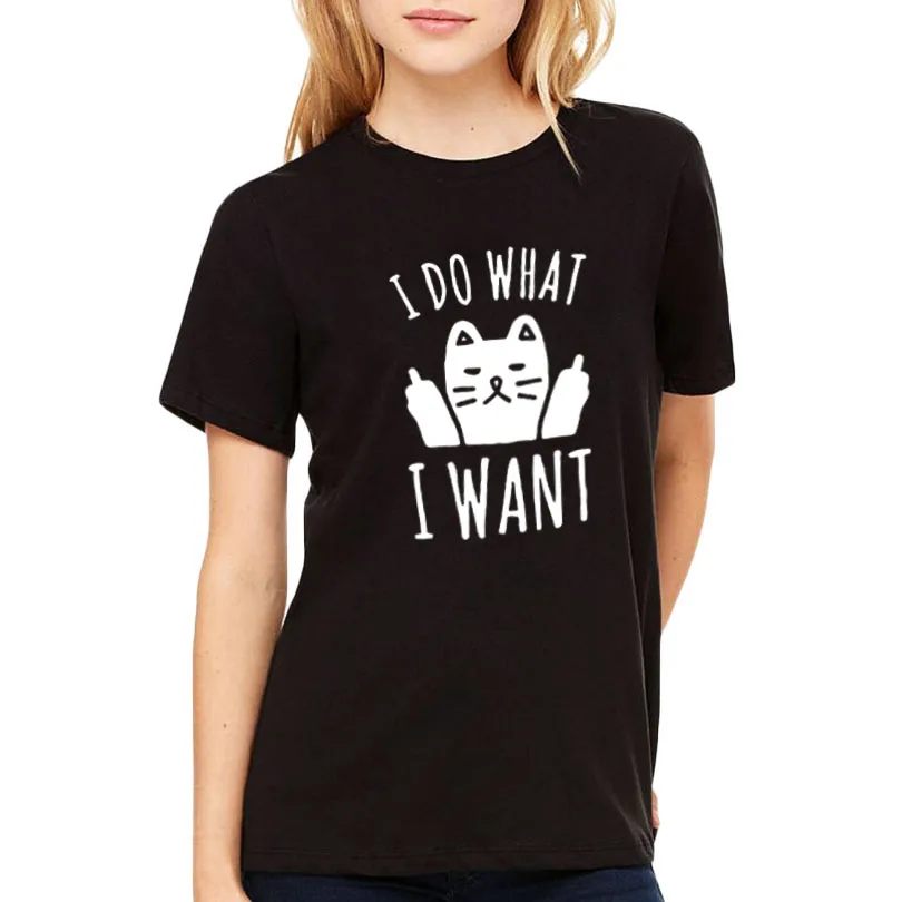 I Do What Want Hipster женская футболка саркастическая поговорка милый кот Печать Crewneck