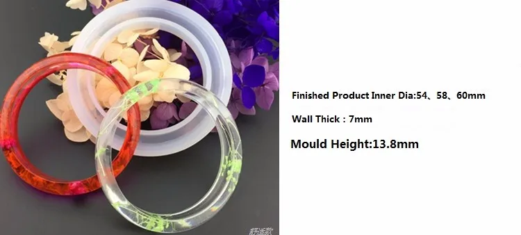 comfortable arc 58mm TJP Мягкая силиконовая Ювелирная Форма браслет из эпоксидной смолы Форма для браслета ручная Смола ремесло форма для изготовления ювелирных изделий - Цвет: comfortable arc 58mm