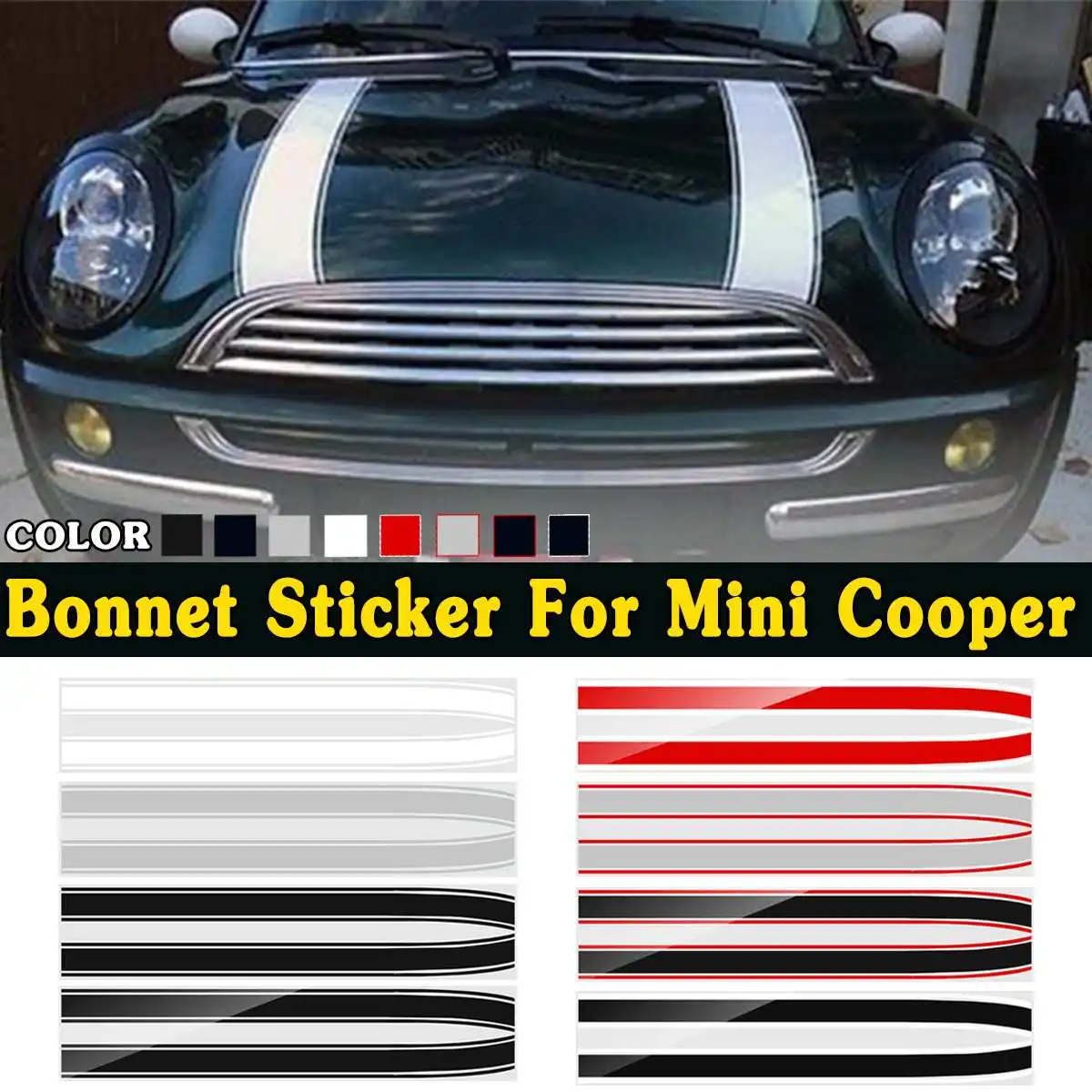 Капот двигателя капот багажник с полосками, Стикеры линия для Mini Cooper капот полосы R50 R52 R53 R55 R56 R57 для Mini Cooper S
