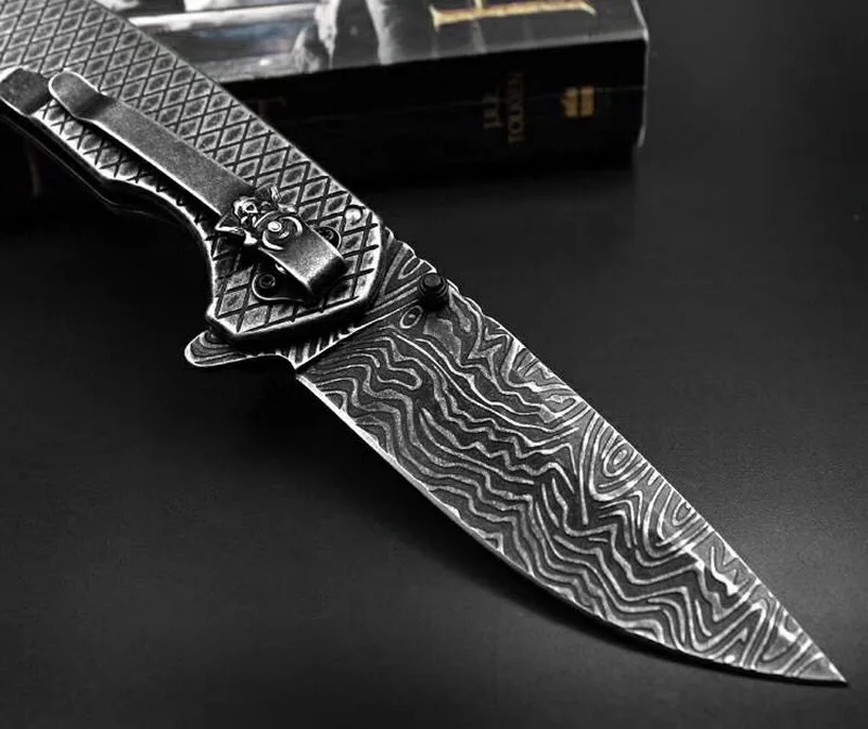JUFULE, дизайн, тени, дамасский узор, складной Флиппер D2, лезвие, стальная ручка, походный охотничий инструмент, инструмент для повседневного использования, кухонный нож