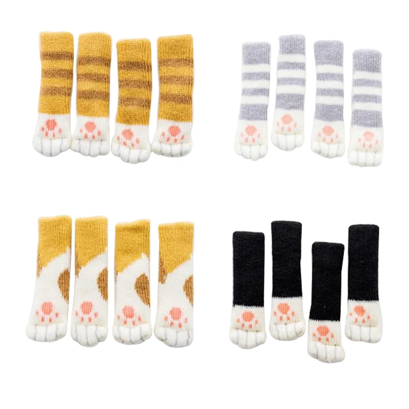 Нескользящие хлопковые колпачки для ножек стула 4 шт./лот мебельные Чехлы милые