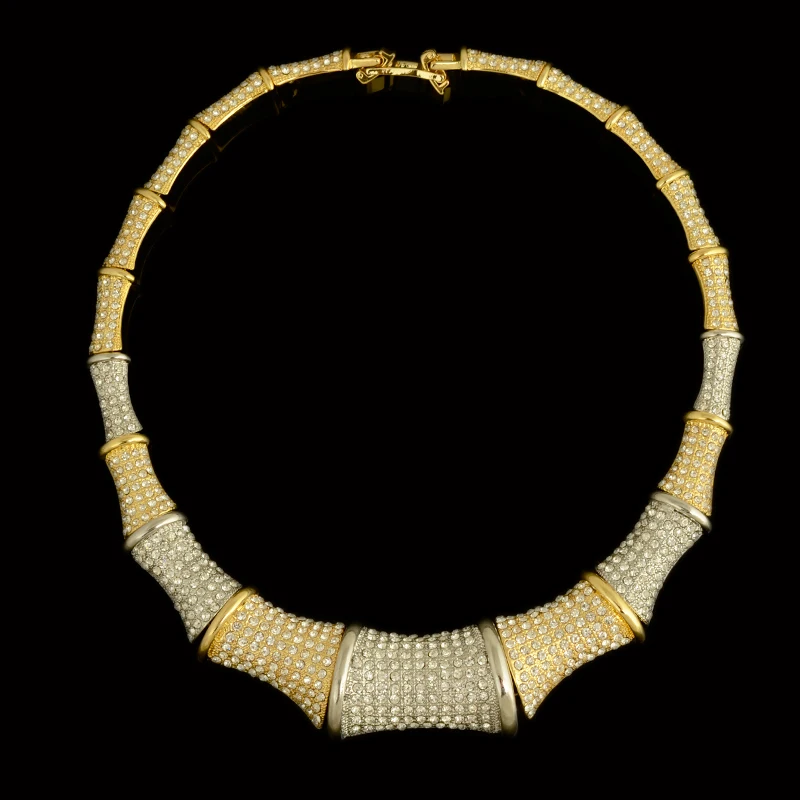 Kindlegem 2018 High Fashion Gold Color African CZ Zircon Bamboo Necklace Wedding Bridal Costume Jewelry Set For Women | Украшения и