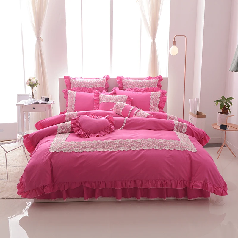 4/6/8 шт. Комплект постельного белья из натурального хлопка|bed linen set|bedding setlace bedding sets