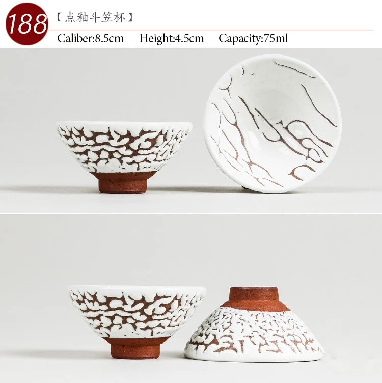 

NO.188 Chinese high quality Ceramic tea cup 75ml Kung fu tea set porcelain Japanese Style Handmade painted teacup Small tea bowl