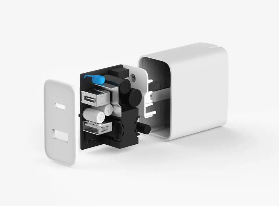 Умное зарядное устройство USB Xiaomi 1A1C 30 Вт(максимум) выход PD 2,0 QC 3,0 Быстрая зарядка type-C 5 В = 3A 9 В = 3A 15 В = 2A 12 В = 2.25A Smart