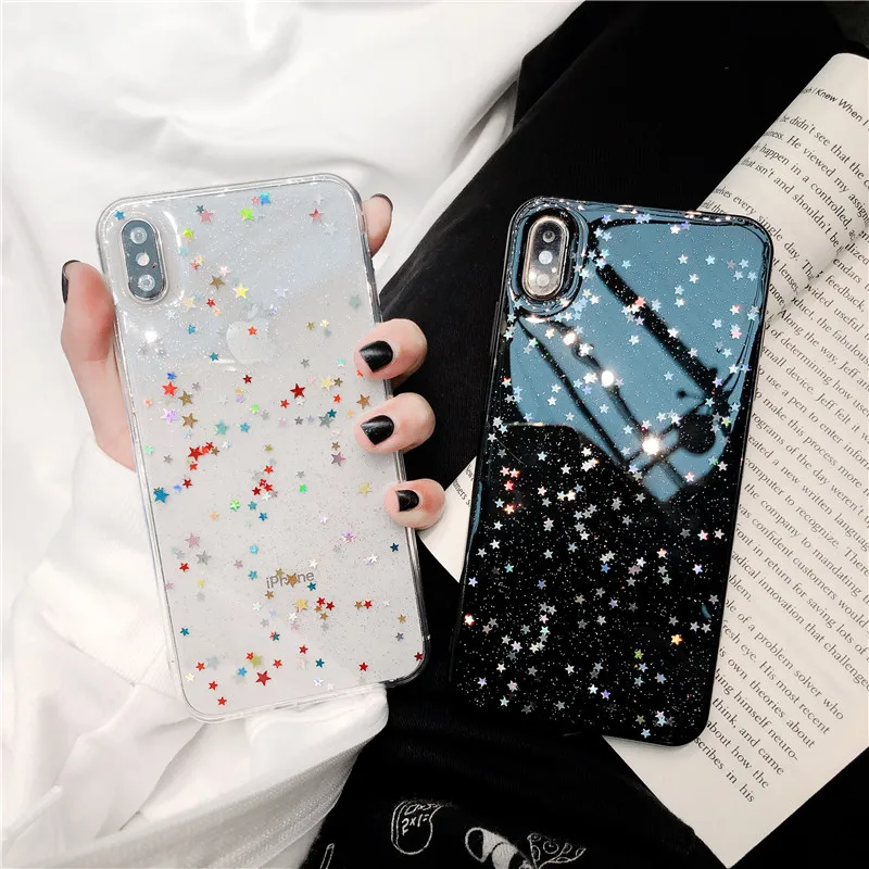 Чехол Lovebay с яркими звездочками для iphone 11 Pro Max XS XR X 6 6S 7 8 Plus прозрачный мягкий чехол