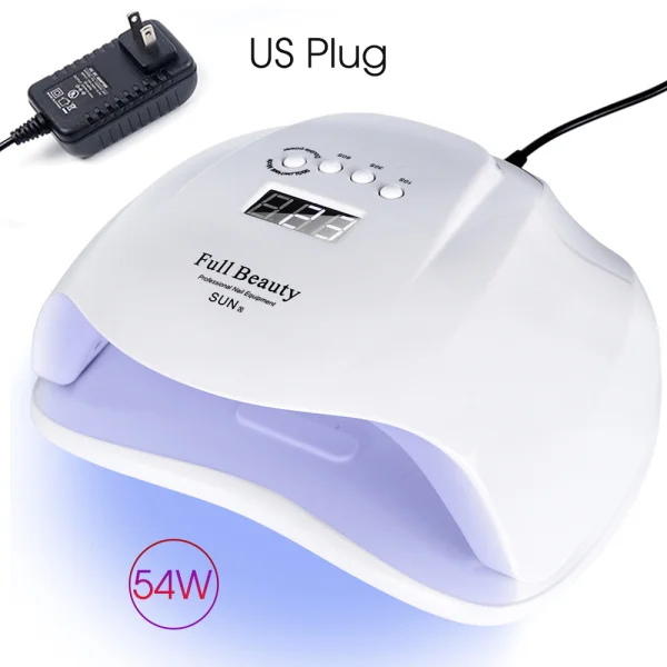 US Plug 54 Вт Сушилка для ногтей УФ-светодиодный светильник для маникюра 36 светодиодный s ЖК-дисплей Инфракрасный датчик отверждения для всех гелей инструмент для полировки CHSUNX - Цвет: US Plug