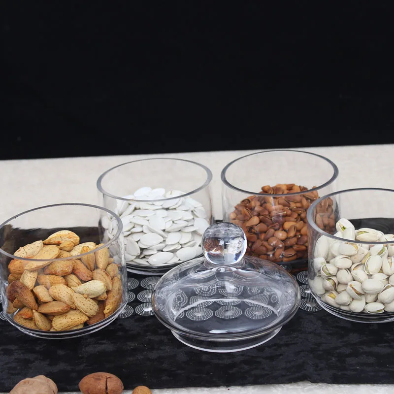 

3 Layers Glass Sugar Bowl Capacity To Store Stainless Sets for Spices Lunch Box Wedding Christmas Decoration