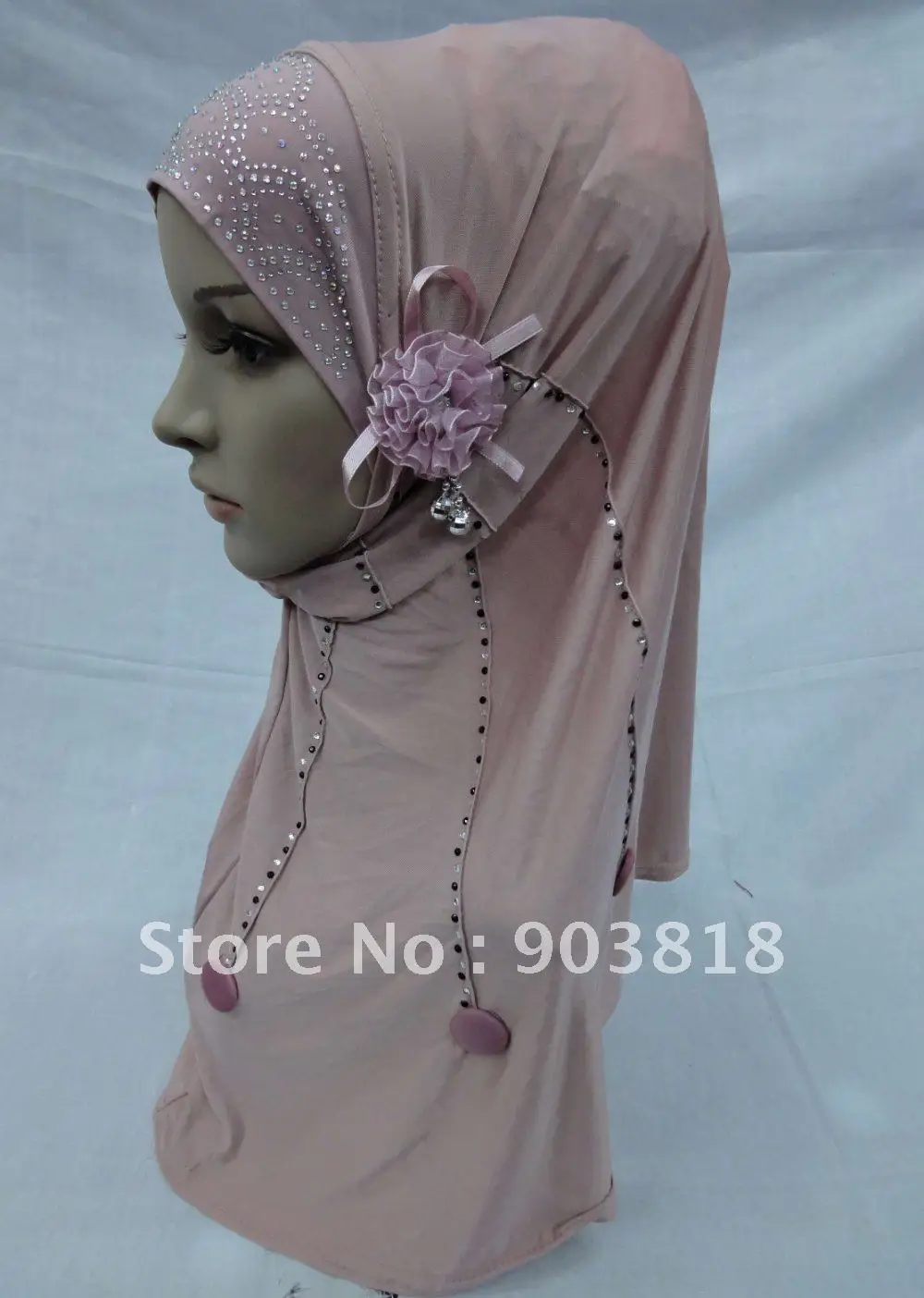free shipping muslim higabs with one piece hand-made flowers scarf islamic hijab scarfs 121108 | Аксессуары для одежды