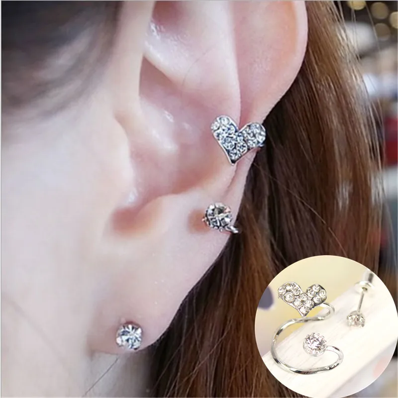 EK800 silver Новинка, клипса brincos, серьги, имитация жемчуга, кристалл, сердце, лист, звезда, цветок, ухо, кость, серьги-манжеты для женщин, мужчин, ювелирное изделие - Окраска металла: EK800 silver