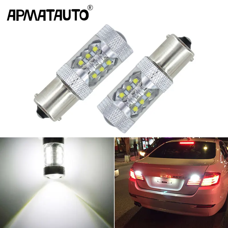 Apmatauto 2x1156 P21W BA15S светодиодные лампы 80 Вт задний фонарь для Skoda VW BMW volvo xc90 xc60 v70 s80 s40 v60