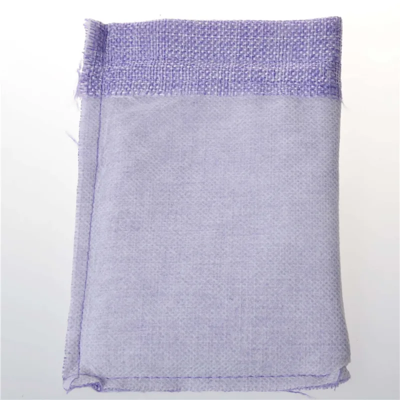 50 шт./лот фиолетовый мешковины drawstring джут ювелирные изделия упаковки Дисплей