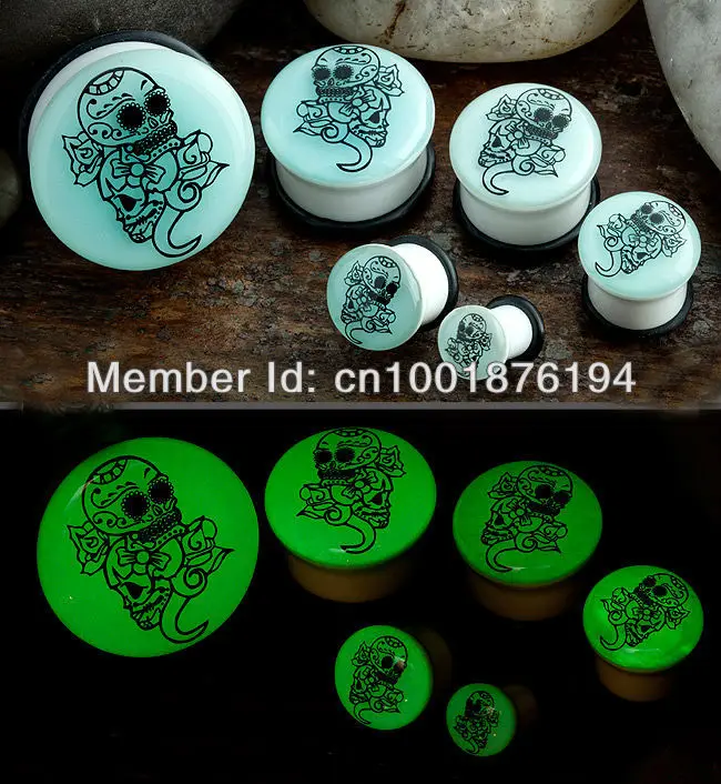 Новинка модный светящийся в темноте Эспандер для ушей с логотипом черепа