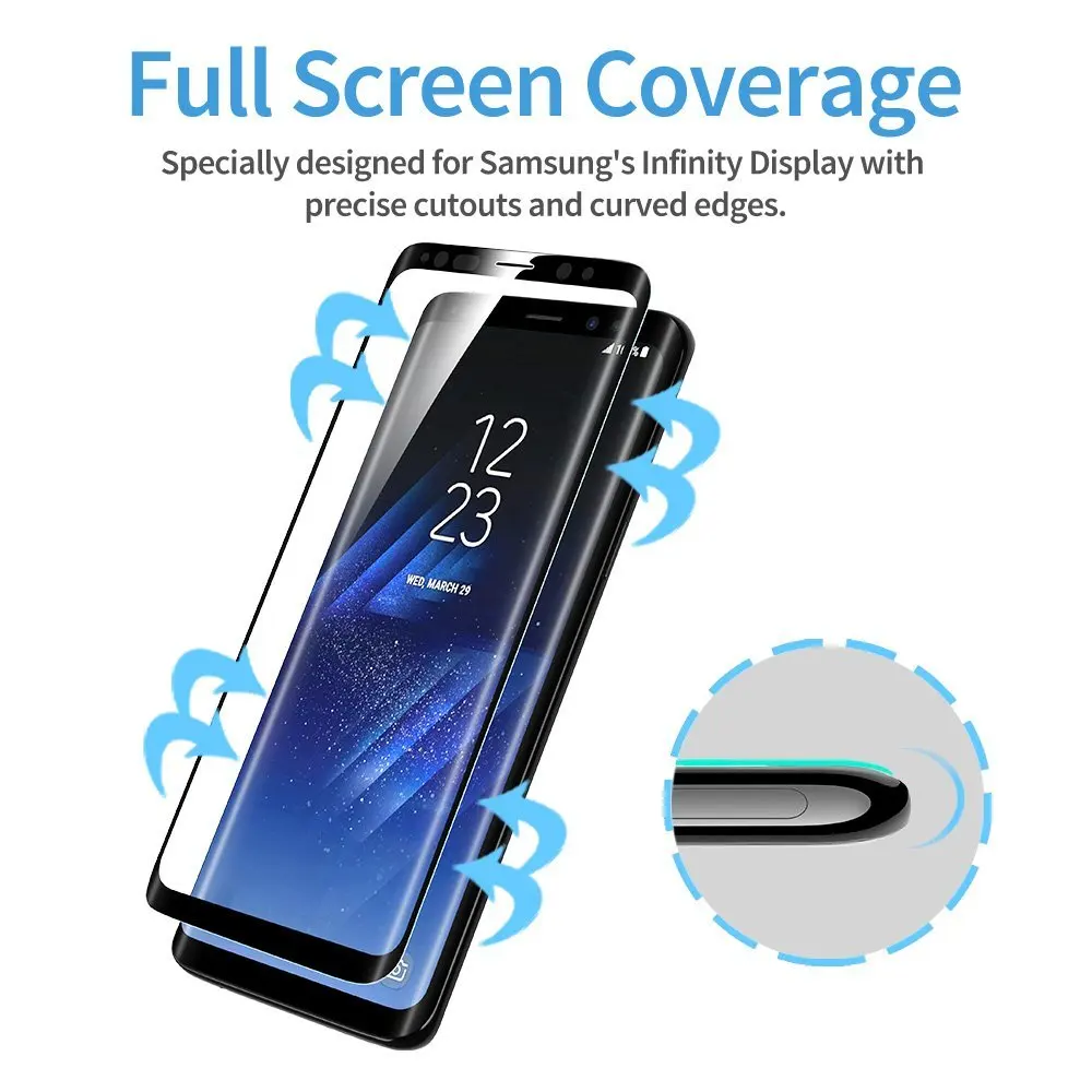 3D изогнутое закаленное стекло для Samsung Galaxy S9 Plus s9plus Защита экрана S 9 + стеклянная