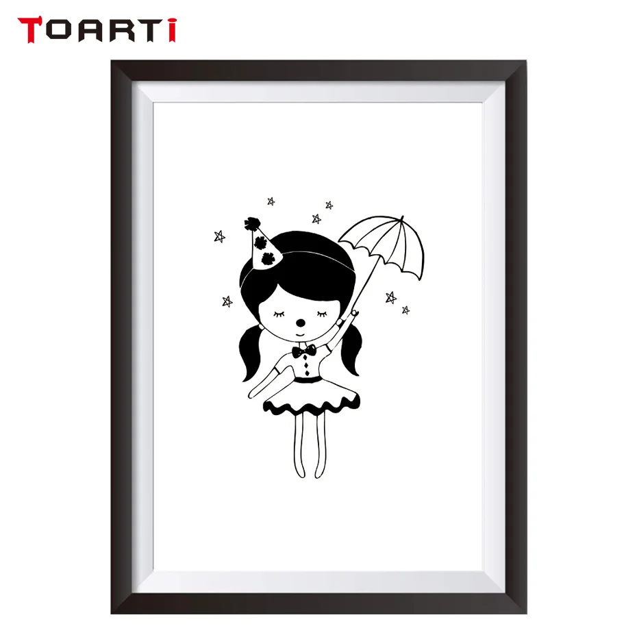 Circus Girl Printed Poster Canvas Painting Stay Cute Minimalist Nordic Black And White Posters Prints Home Decoration | Дом и сад