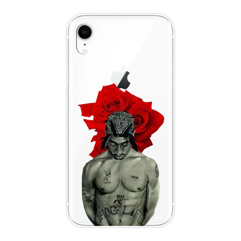 Задняя крышка Rapper Makaveli 2Pac Tupac для iPhone 6 S 7 8 X XR XS Max мягкий силиконовый чехол Plus