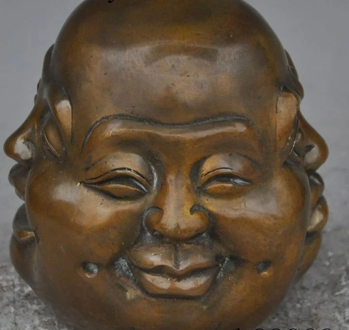 Женская Бронзовая статуэтка Будды с разными эмоциями и 4 лицами 12 см | Дом сад