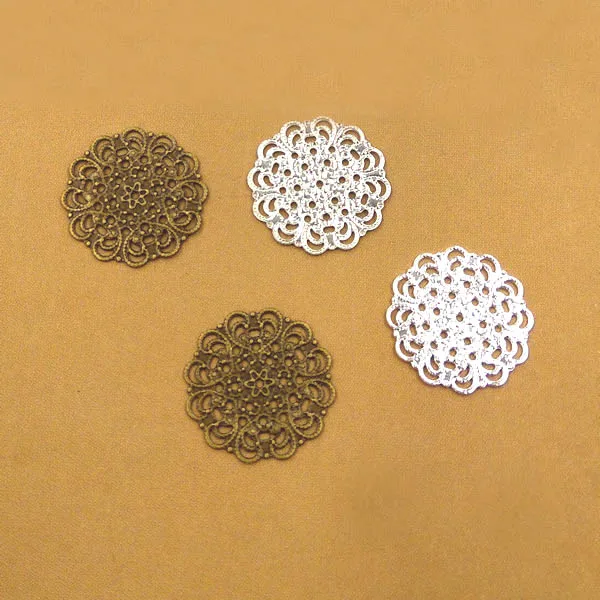 Винтажные филигранные Цветочные металлические заготовки для волос Bu Yao 15 мм