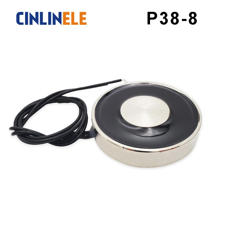 Электромагнит с держателем D38mm * 8mm 8 кг/80N Электрический магнит подъемная присоска