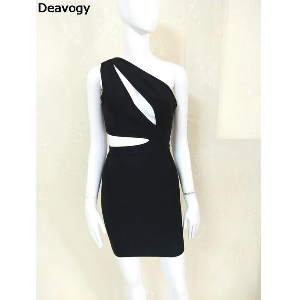 Deavogy Новинка 2017 года Для женщин Черный красный белый цвета одно плечо Bodycon