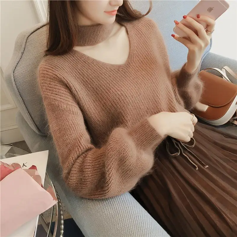 Женские свитера с лямкой через шею сексуальный женский свитер рукавом-фонариком