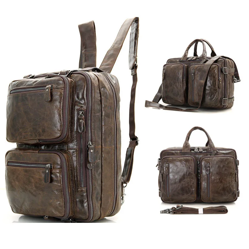 Винтажная Дорожная сумка из натуральной воловьей кожи Мужской Дорожный рюкзак