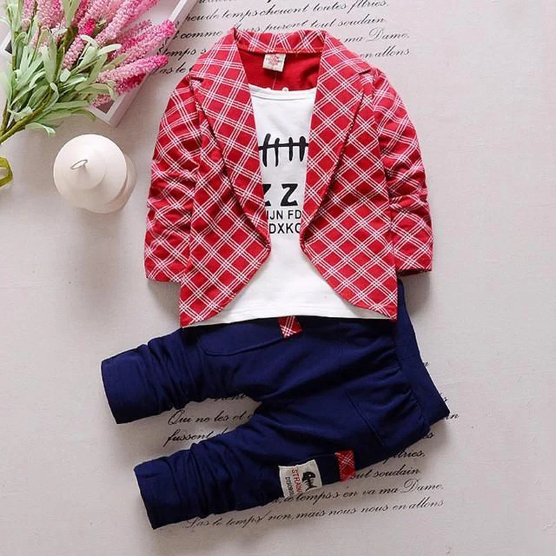 1 2 3 4 Years Fashion Boys Clothes Coat Pants 2pcs Toddler Children Clothing Set Long Sleeve Spring Autumn Kids Gentleman Suits | Детская