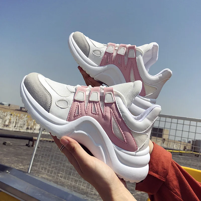 Дышащая сетчатая женская обувь для бега бренда 2019 женские модные кроссовки на