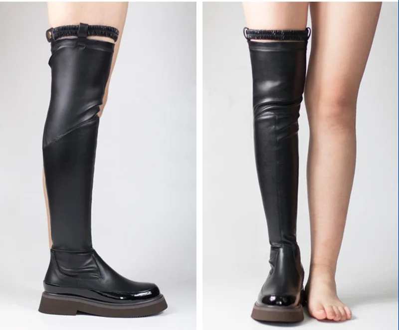

VANKARING fashion elasticity riding boots ladies over the knee boots woman warm boots thick heels autumn winter snow boots women