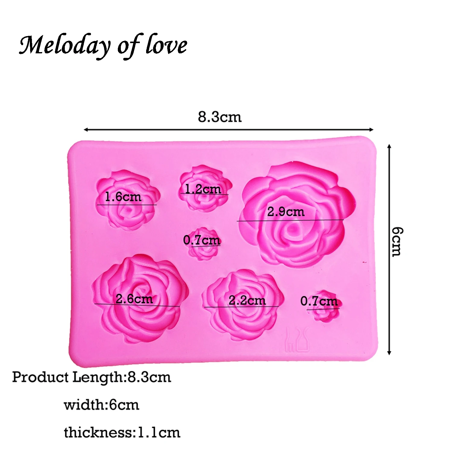 3D Silicone Mold Rose Shape Mould For Soap,Candy,Chocolate,Ice,Flowers Cake decorating tools T1023 images - 6