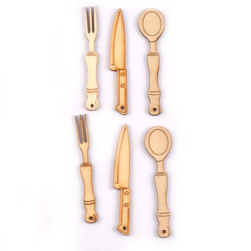 12 шт. детский деревянный нож и вилка|Поделки из дерева| |