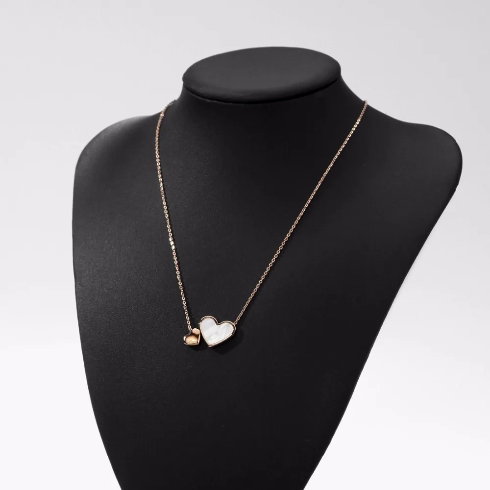 Модные ожерелья Neoglory из нержавеющей стали в форме сердца Дизайнерские Длинные