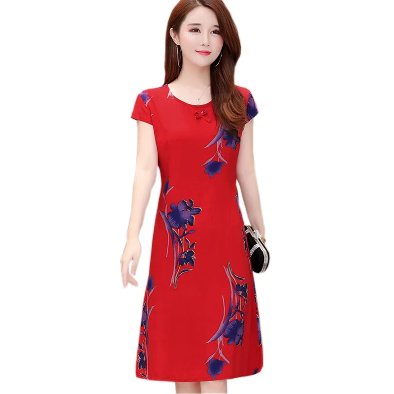 Новинка 2019 женские летние платья средней длины модное свободное платье с принтом