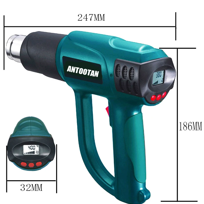 Adustable Терморегулятор с ЖК дисплеем 2000 Вт 220 В ЕС вилка термопистолет умное