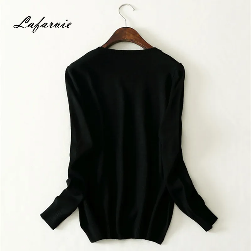 Lafarvie New Knitted O-Neck Cashmere Sweater Women Clothes Full Sleeve Solid Winter Pullovers Female Sweter 2020 Fashion S-XXXL | Женская