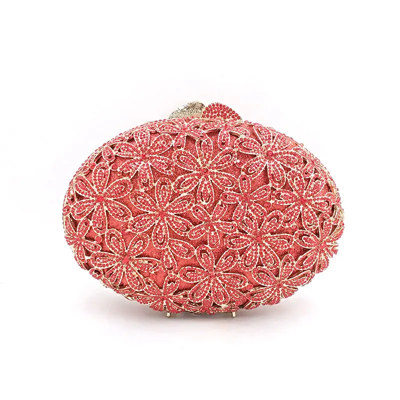 Color 4 red Нигерийская Сумочка для невесты, свадебной вечеринки, женская сумочка для вечеринки, сумочка с бриллиантами, роскошный цветной клатч с кристаллами, элегантный кошелек с цветами и кристаллами - Цвет: Color 4 red