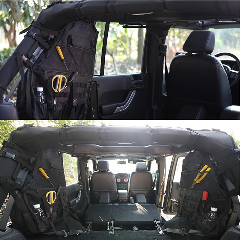 WISENGEAR для Jeep, седельная сумка, автомобильная сумка для хранения груза, сетчатый чехол, левая и правая рулонная клетка, несколько карманов, держатель Wrangler JK 2007-/
